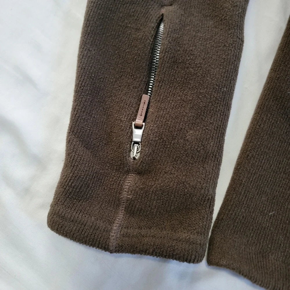 Polo Ralph Lauren Fleece Jacket Mens Medium Brown Heritage Vintage Pockets - Picture 5 of 5